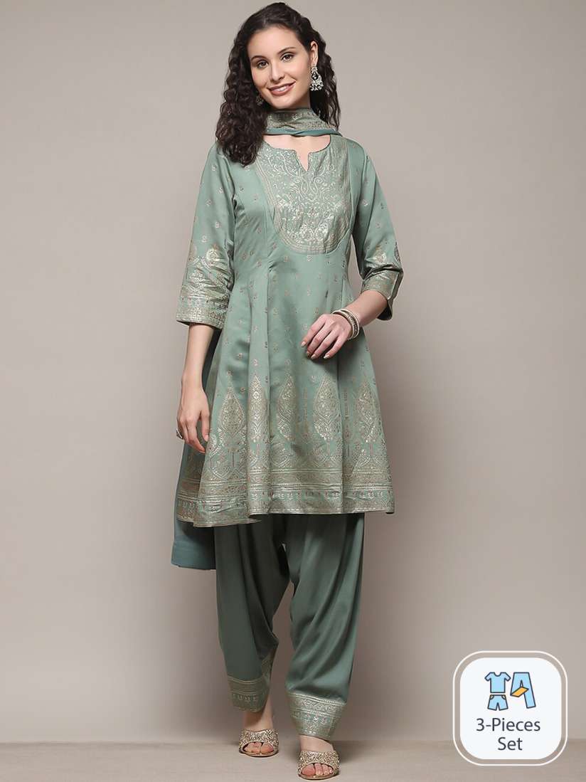 Buy Biba Ethnic Motifs Printed A Line Kurta With Salwar Kurta Sets for Women 24784012 Myntra