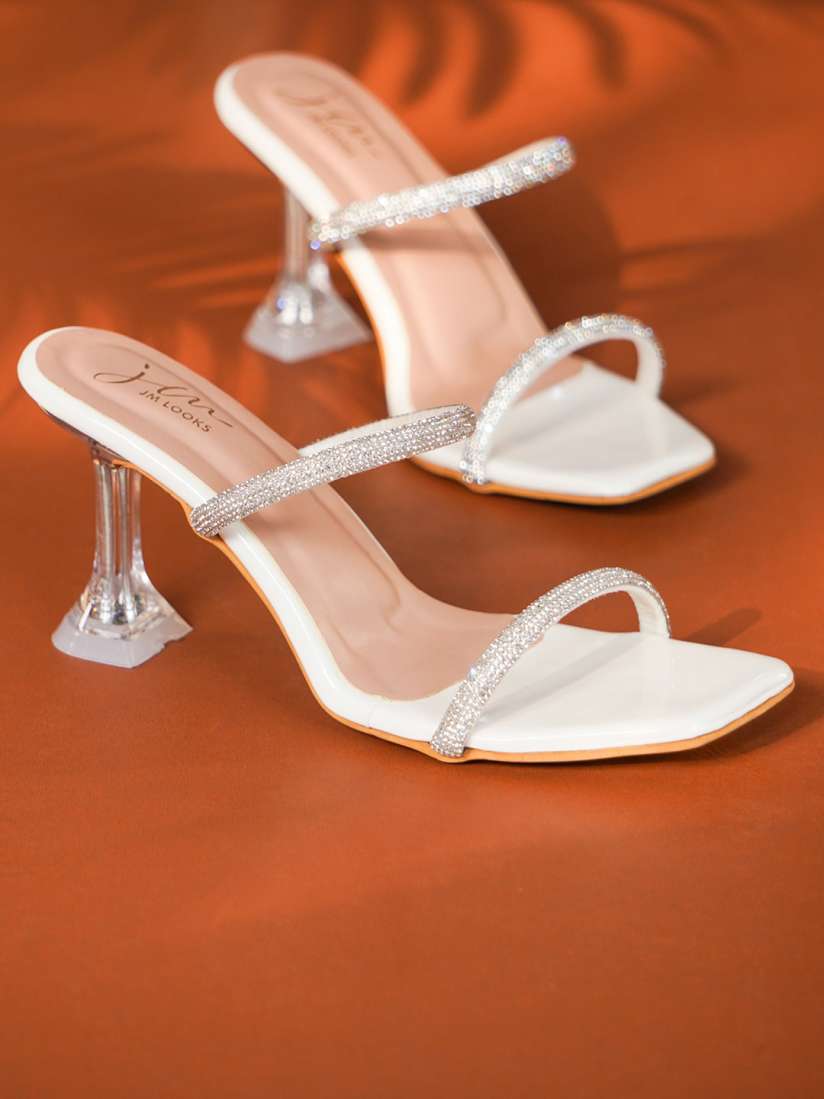 Buy JM Looks Embellished Two Strap Block Heels Heels for Women 24789594 Myntra