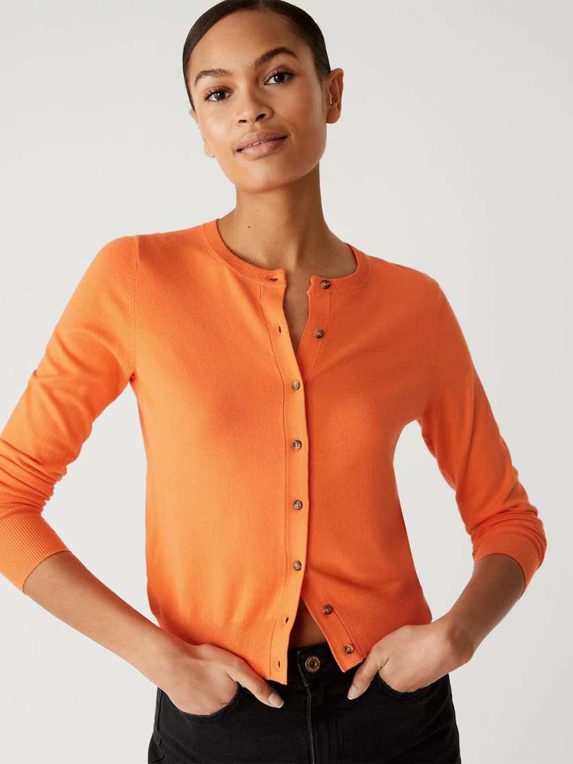 Marks and spencer orange cardigan new arrivals