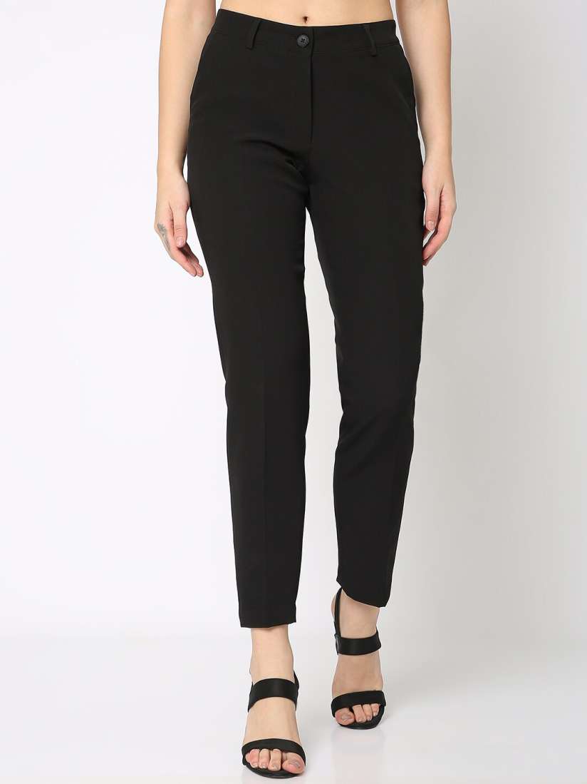 Buy NOT SO PINK Women Slim Fit Comfort Formal Trousers Trousers for Women 24800794 Myntra