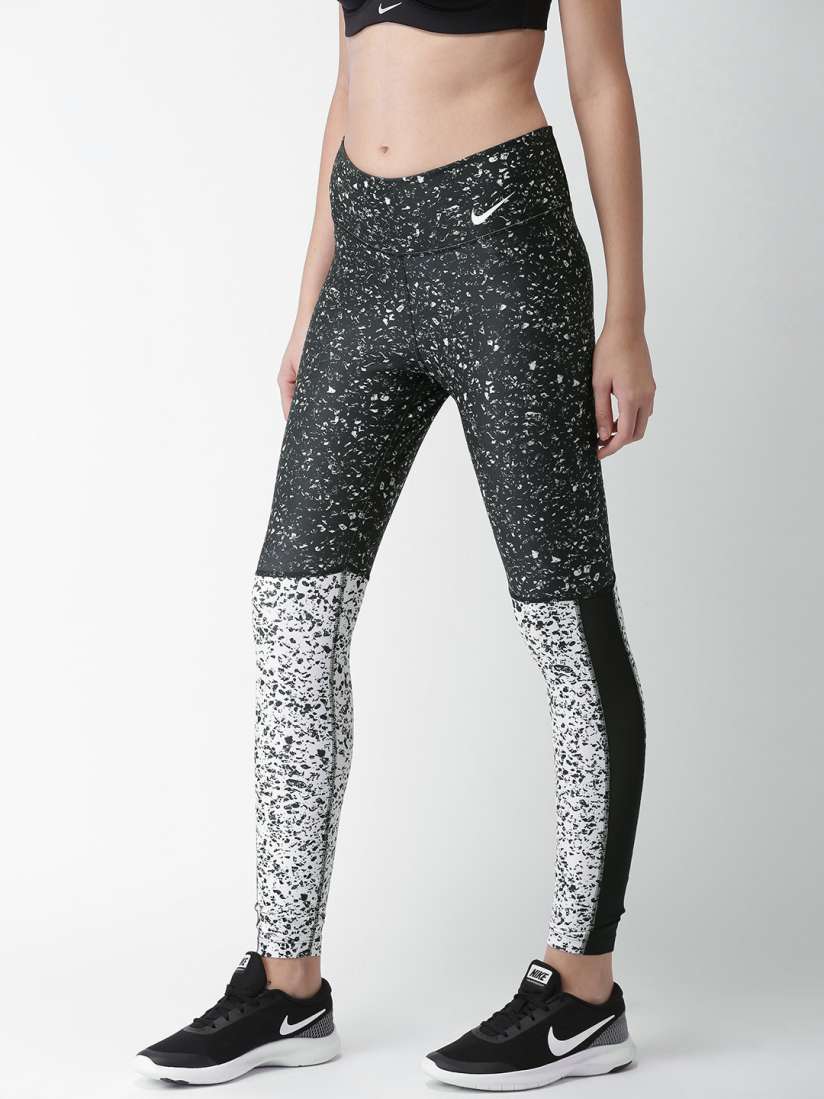Buy Nike Women Black White Printed AS W NK PWR Tights Tights for Women 2480163 Myntra