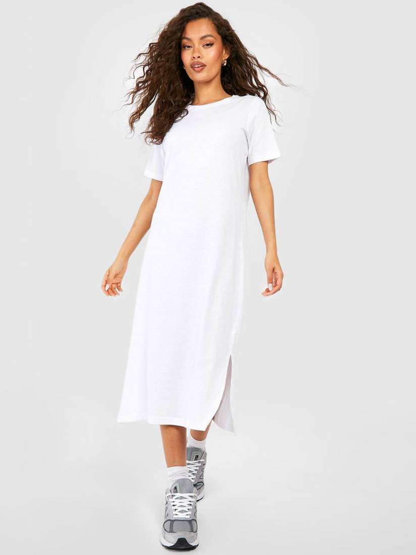 White t shirt dress with slits store