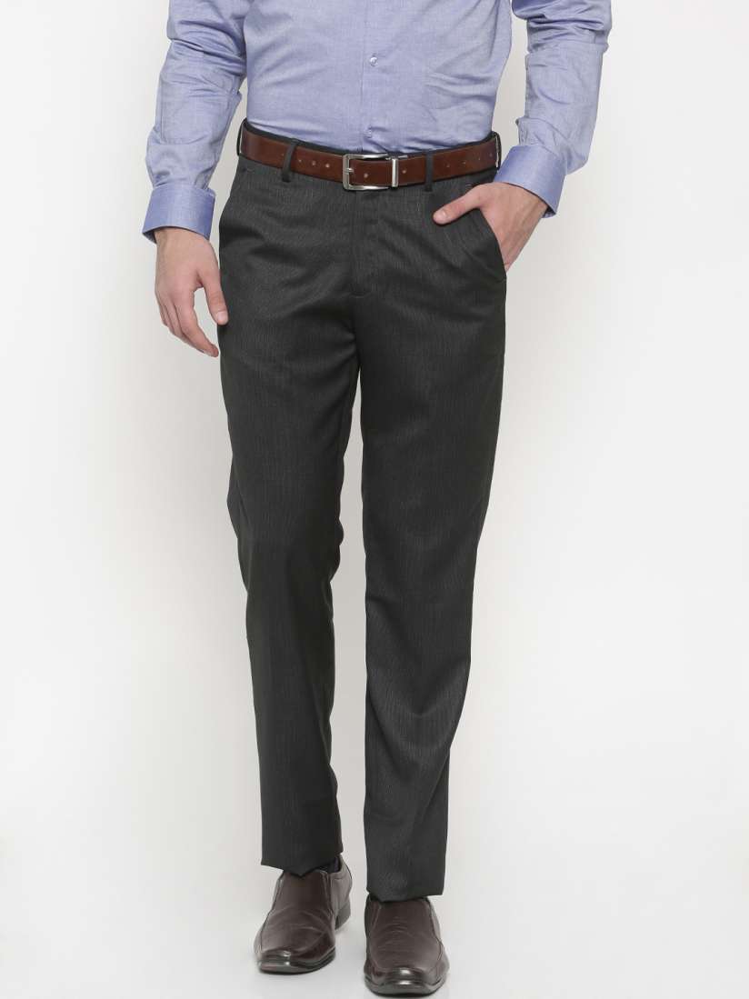 Buy Peter England Elite Men Black Slim Fit Formal Trousers Trousers for Men 2481419 Myntra