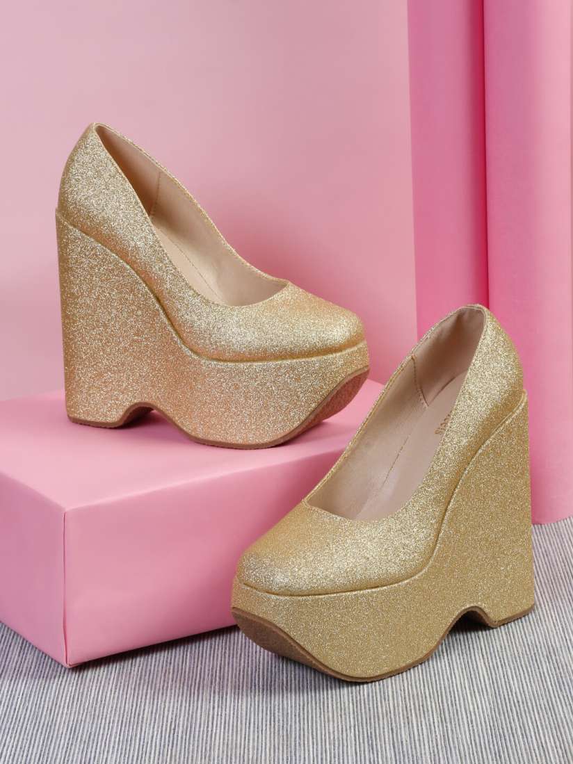 Flat wedge platform heel sale