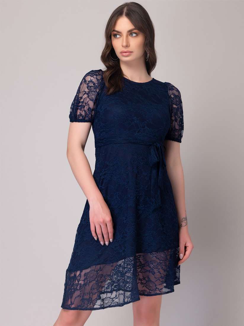 Buy FabAlley Self Design Lace A line Dress Dresses for Women 24820870 Myntra