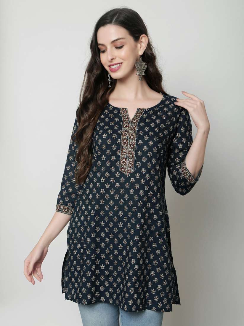Buy KALINI Floral Printed Pure Cotton Kurti Kurtis for Women 24821684 Myntra