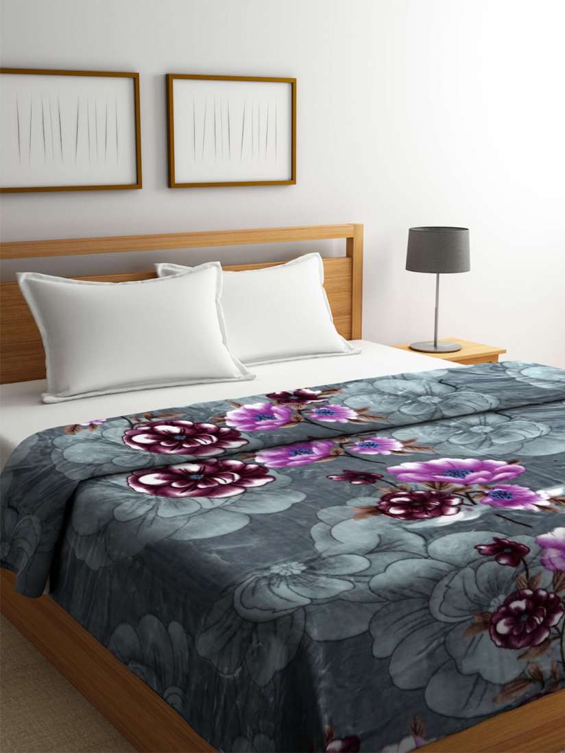 Buy Raymond Home Grey Purple Floral Heavy Winter 800 GSM Double Bed Blanket Blankets Quilts and Dohars for Unisex 24821990 Myntra