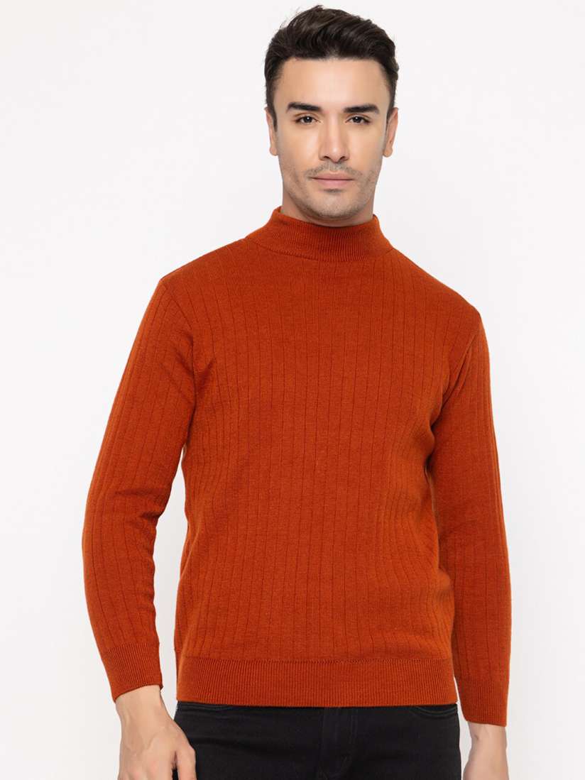 Buy TYSORT Ribbed Mock Collar Wool Pullover Sweater Sweaters for Men 24823750 Myntra