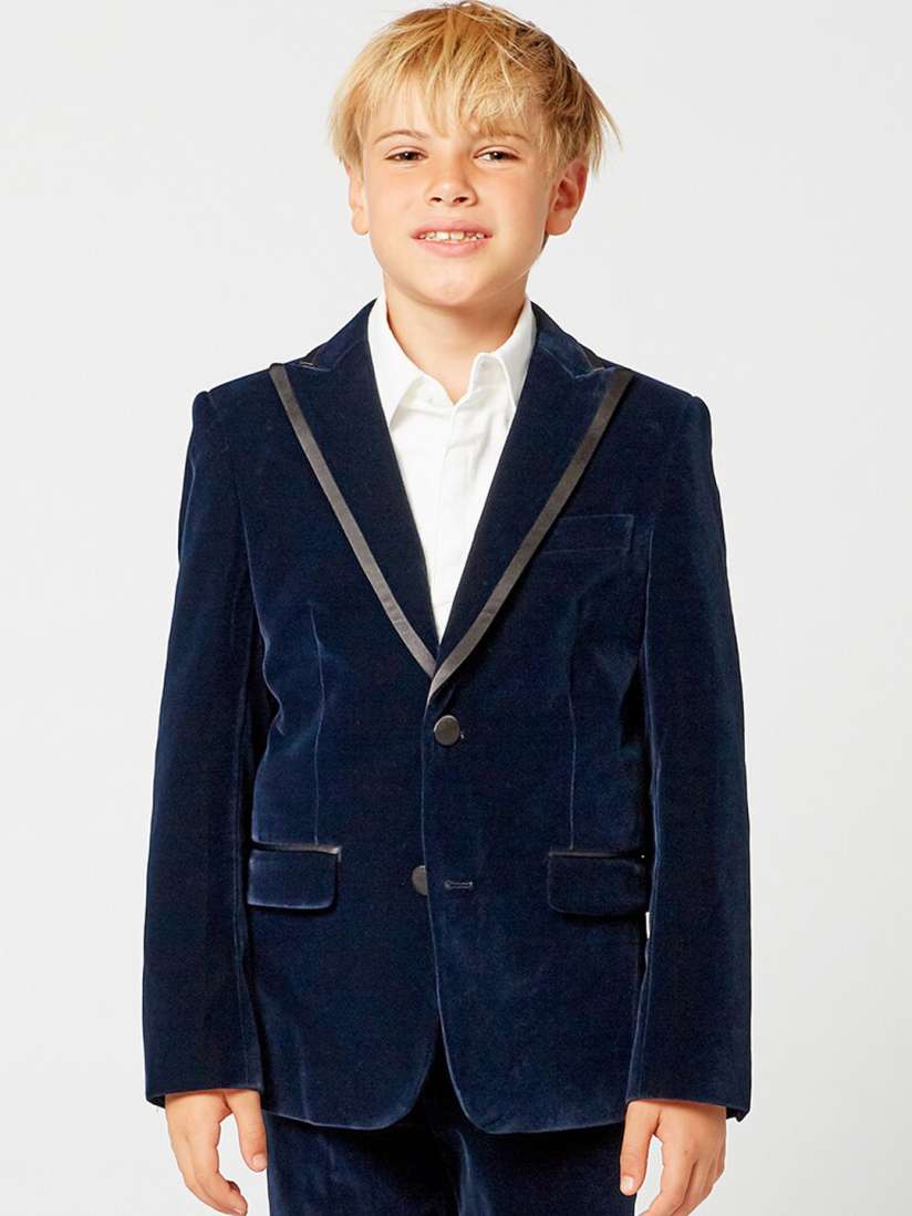 Boys blue velvet suit online