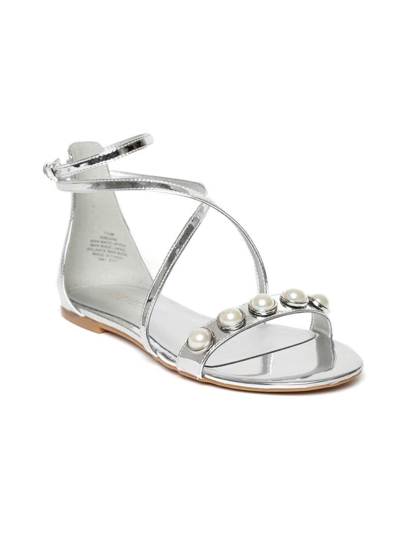 Buy Nine West Women Silver Toned Open Toe Flats Flats for Women 2483120 Myntra