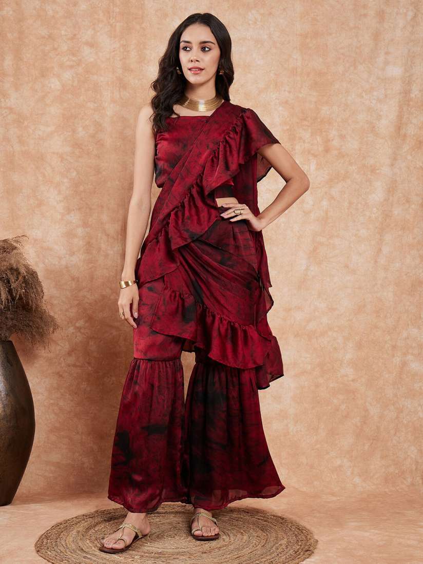 Frill saree myntra shop