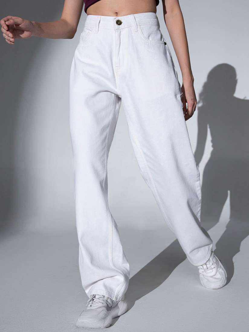 Myntra white jeans clearance