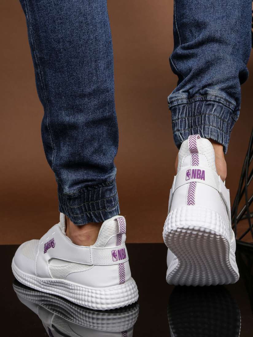 Buy NBA Los Angeles Lakers Men White Purple Mid Top Sneakers Casual Shoes for Men 2484113 Myntra