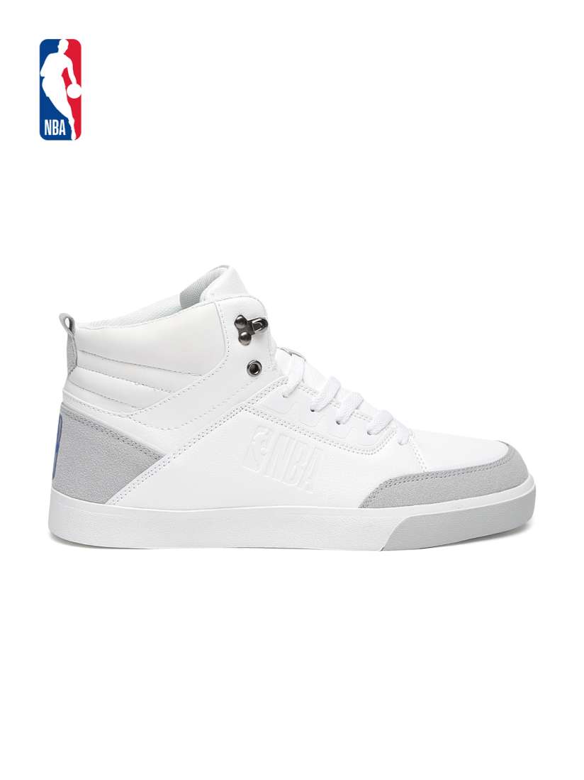 Buy NBA Official Fan Wear Men White Grey Colourblocked High Top Sneakers Casual Shoes for Men 2484154 Myntra