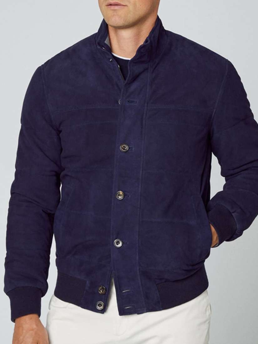 Buy HACKETT LONDON Suede Longline Bomber Jacket Jackets for Men 24850892 Myntra