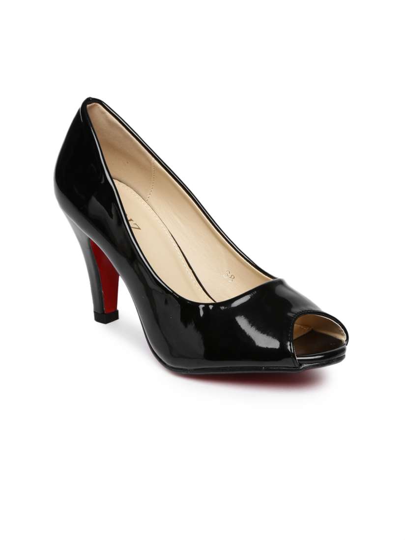 Buy CERIZ Women Black Solid Peep Toes Heels for Women 2485151 Myntra