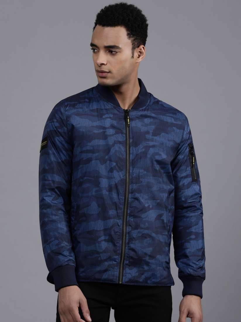 Buy WROGN Camouflage Printed Mock Collar Bomber Jacket Jackets for Men 24852088 Myntra