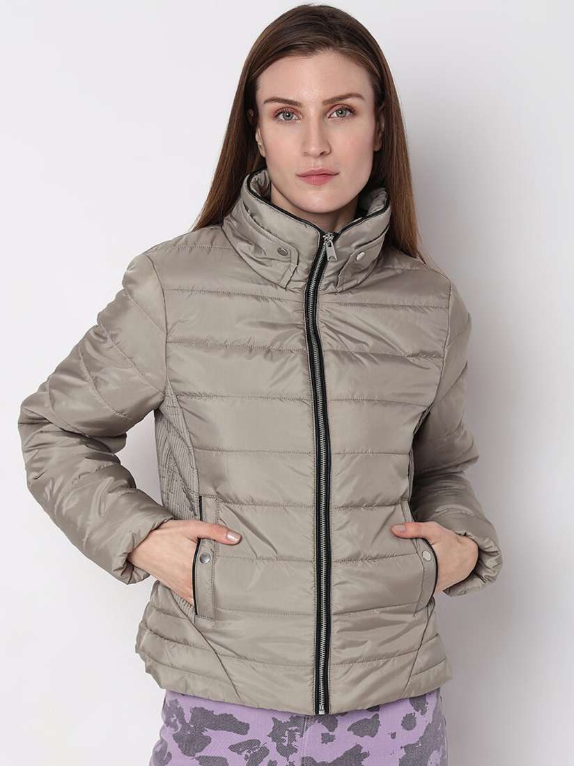 Buy Vero Moda Mock Collar Long Sleeve Padded Jacket Jackets for Women 24853282 Myntra