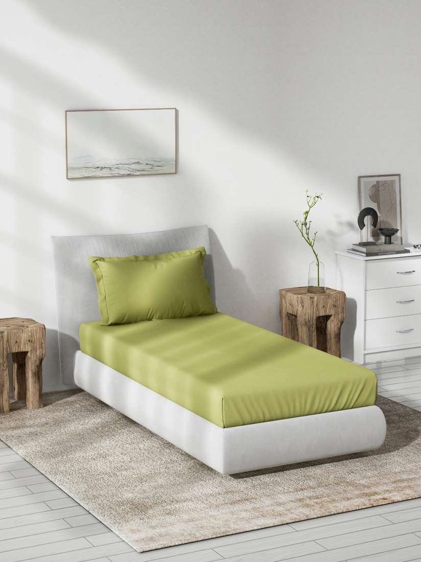 Buy DDecor Green 180 TC Single Bedsheet with 1 Pillow Covers Bedsheets for Unisex 24856830 Myntra