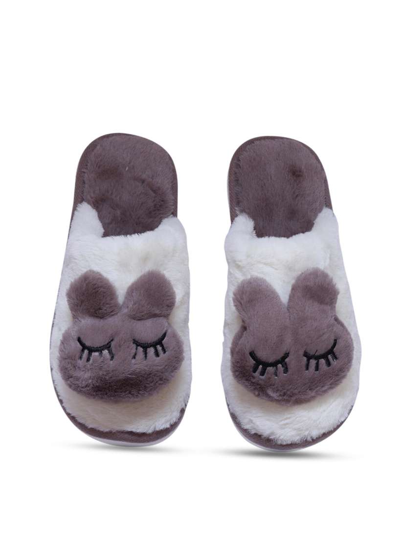 Fur slippers myntra clearance