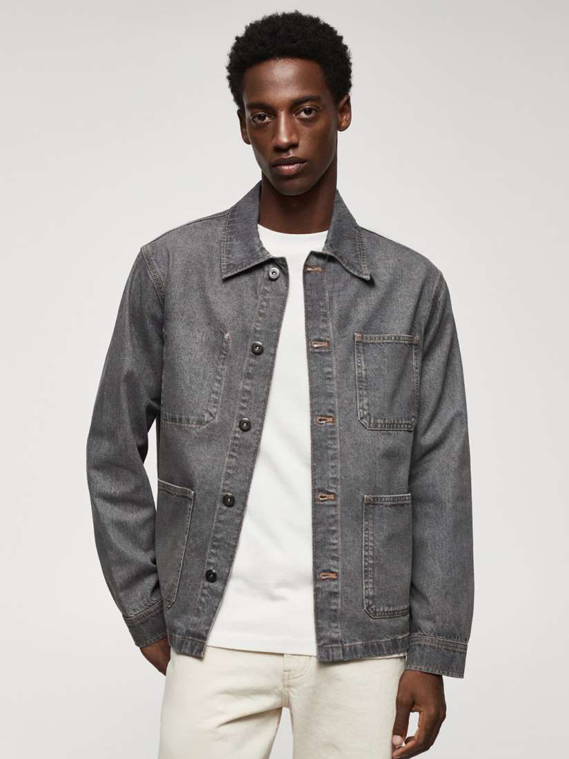 Buy MANGO MAN Pure Cotton Solid Denim Shacket Shirts for Men 24863046 Myntra