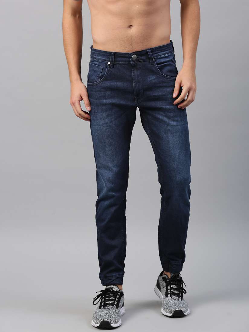 Buy HRX by Hrithik Roshan Men Blue Mid Rise Clean Look Stretchable Jogger Jeans Jeans for Men 2486335 Myntra