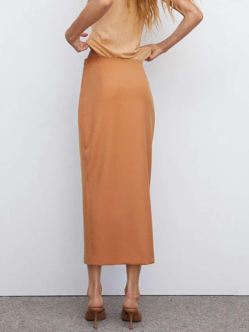 Mango satin wrap midi skirt 2025