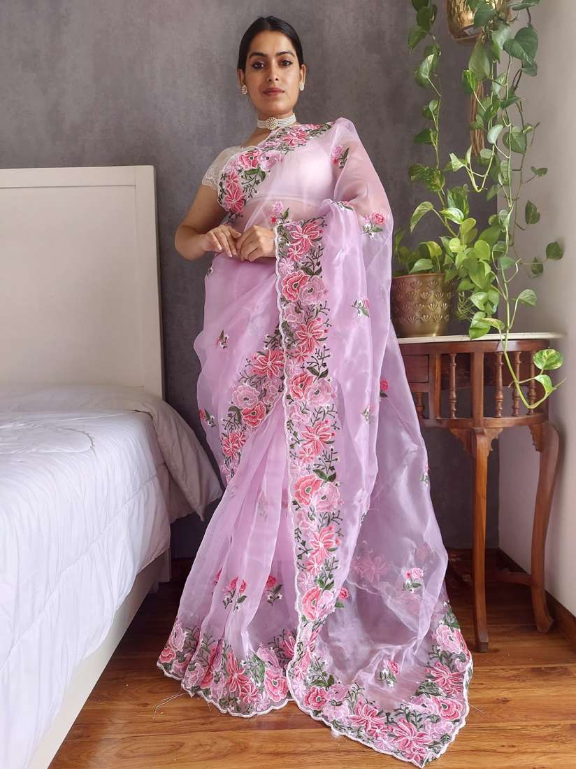 Buy Anouk Floral Embroidered Organza Saree Sarees for Women 24865034 Myntra