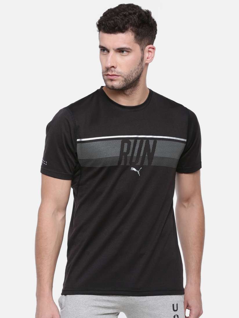 Buy Puma Black Printed Run T shirt Tshirts for Men 2486533 Myntra