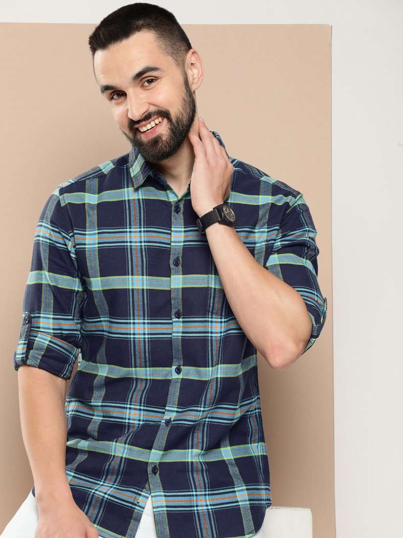 Buy HERE NOW Men Slim Fit Opaque Checked Casual Shirt Shirts for Men 24865822 Myntra