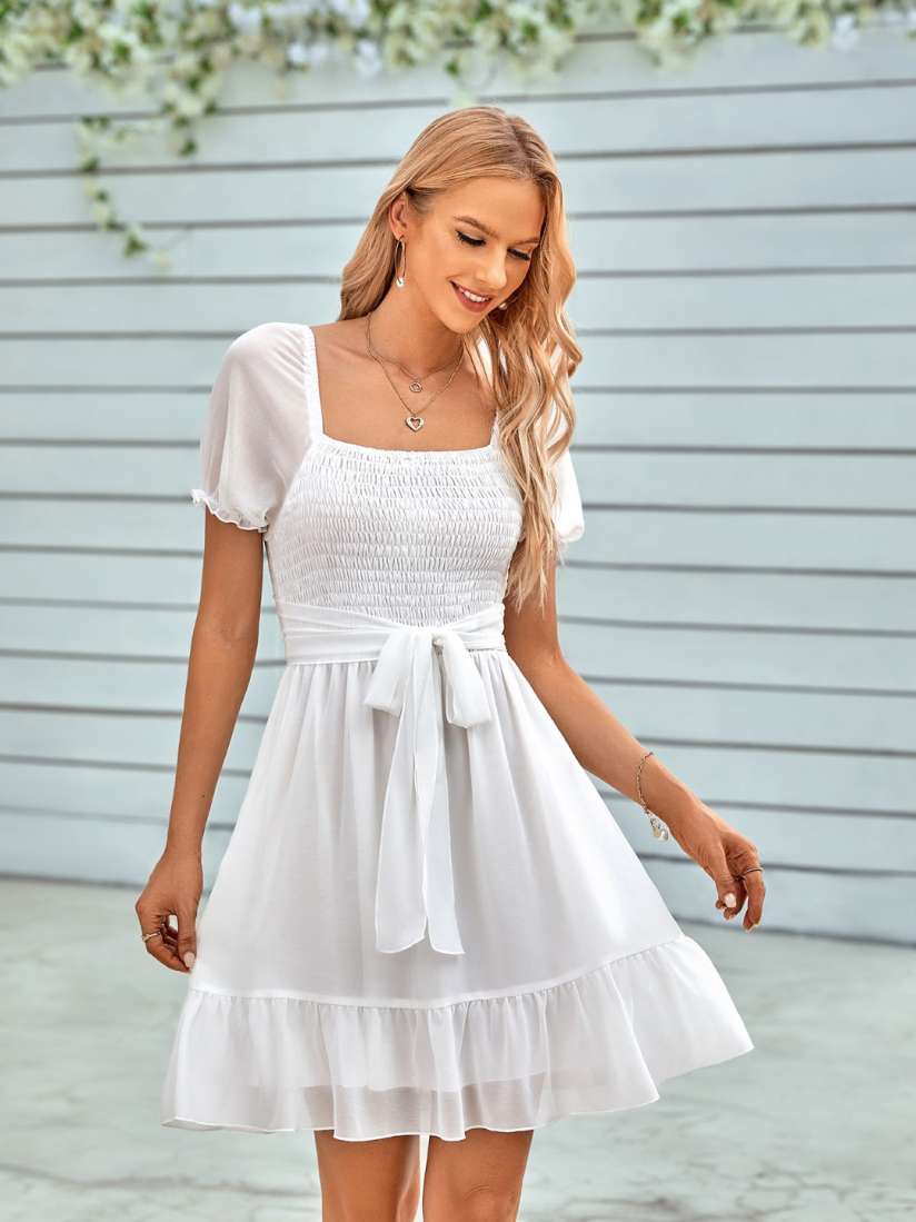 Myntra white dress top