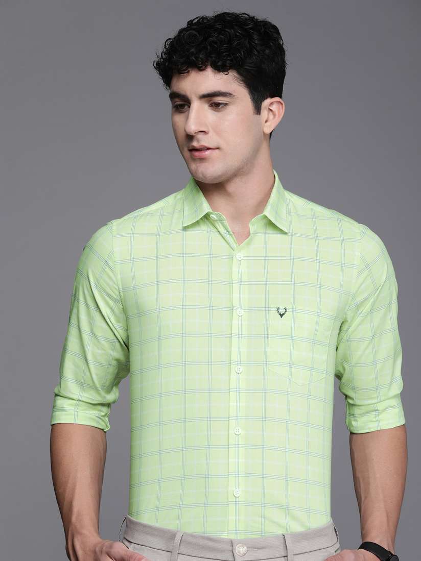 Buy Allen Solly Modern Fit Checked Semiformal Shirt Shirts for Men 24869986 Myntra