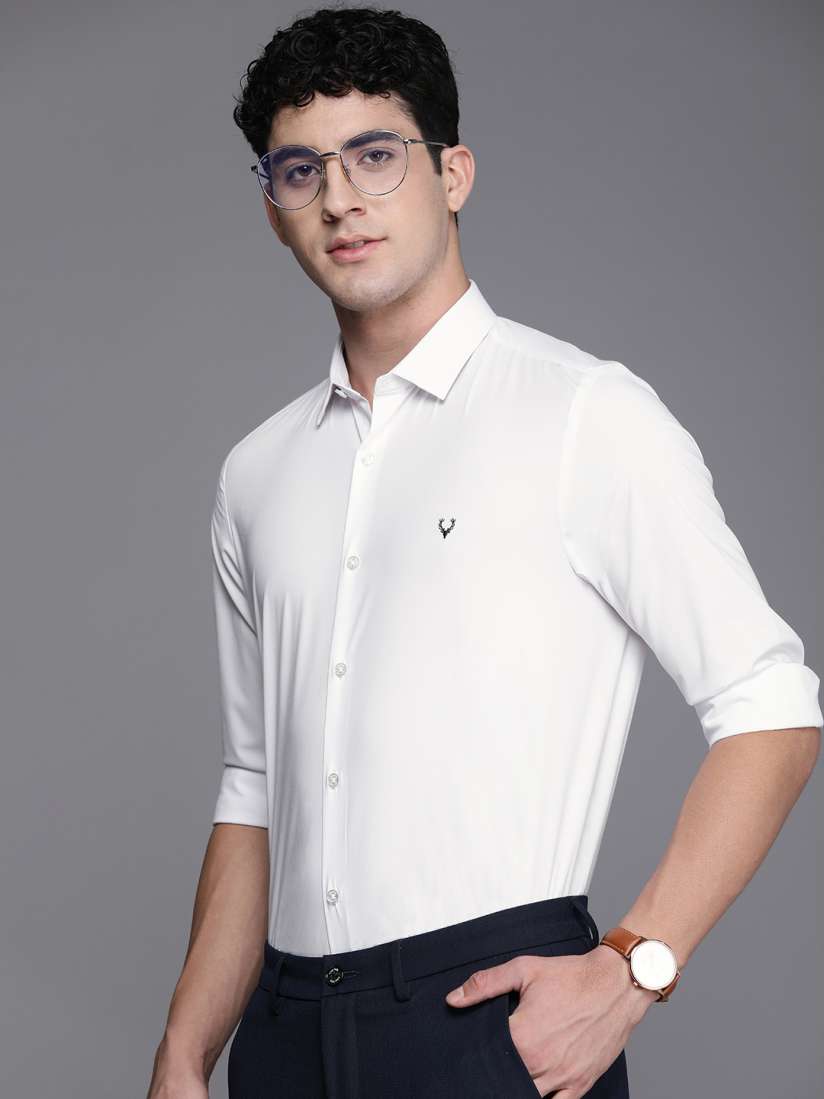 Buy Allen Solly Pure Cotton Self Design Textured Sport Slim Fit Opaque Semiformal Shirt Shirts for Men 24870036 Myntra