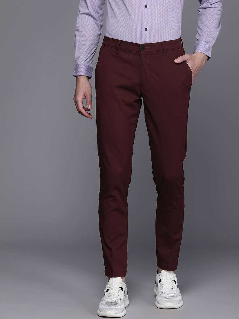Buy Louis Philippe Ath.Work Men Mid-Rise Comfy Tapered Fit Smart Casual  Trousers - Trousers for Men 24871544 | Myntra