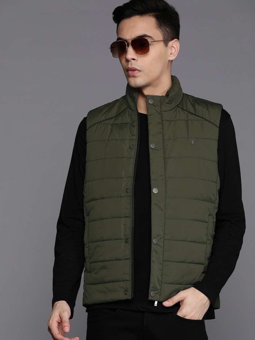 Buy Louis Philippe Mock Collar Gilet Padded Sleeveless Jacket Jackets for Men 24872190 Myntra