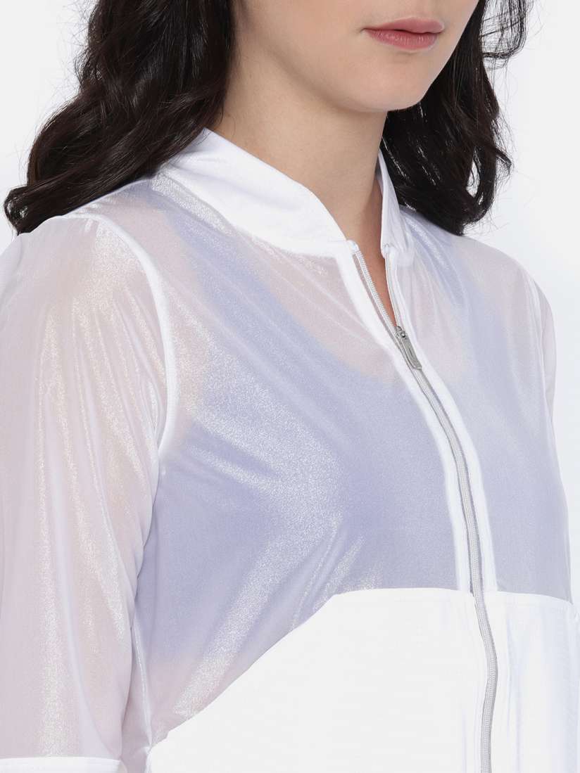 Buy Puma Women White En Pointe Q2 Solid Sporty Jacket Jackets for Women 2487668 Myntra