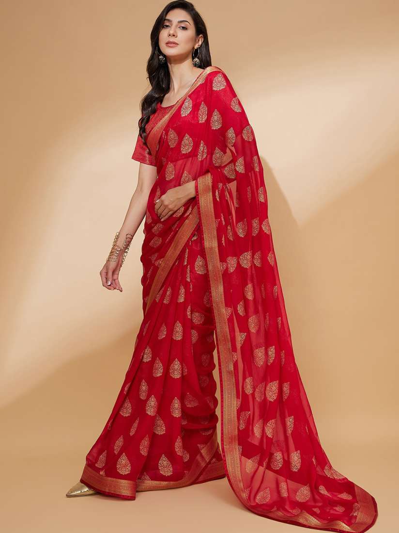 Buy all about you Ethnic Motifs Printed Pure Chiffon Saree Sarees for Women 24877598 Myntra