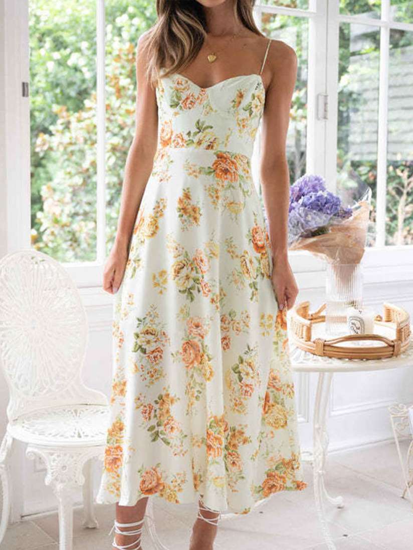Flower girl midi strap dress online