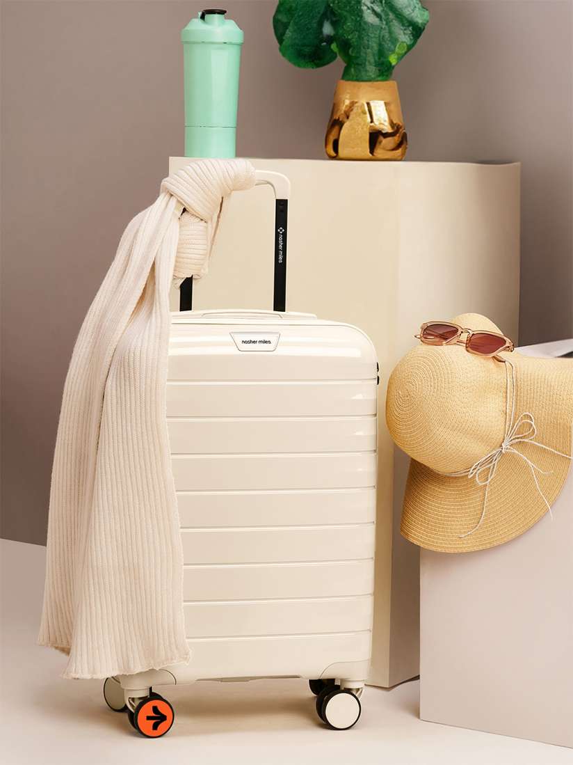 Buy Nasher Miles Vienna Polypropylene Cabin Cream Trolley Bag 20 Inch 55 cm Trolley Bag for Unisex 24880020 Myntra