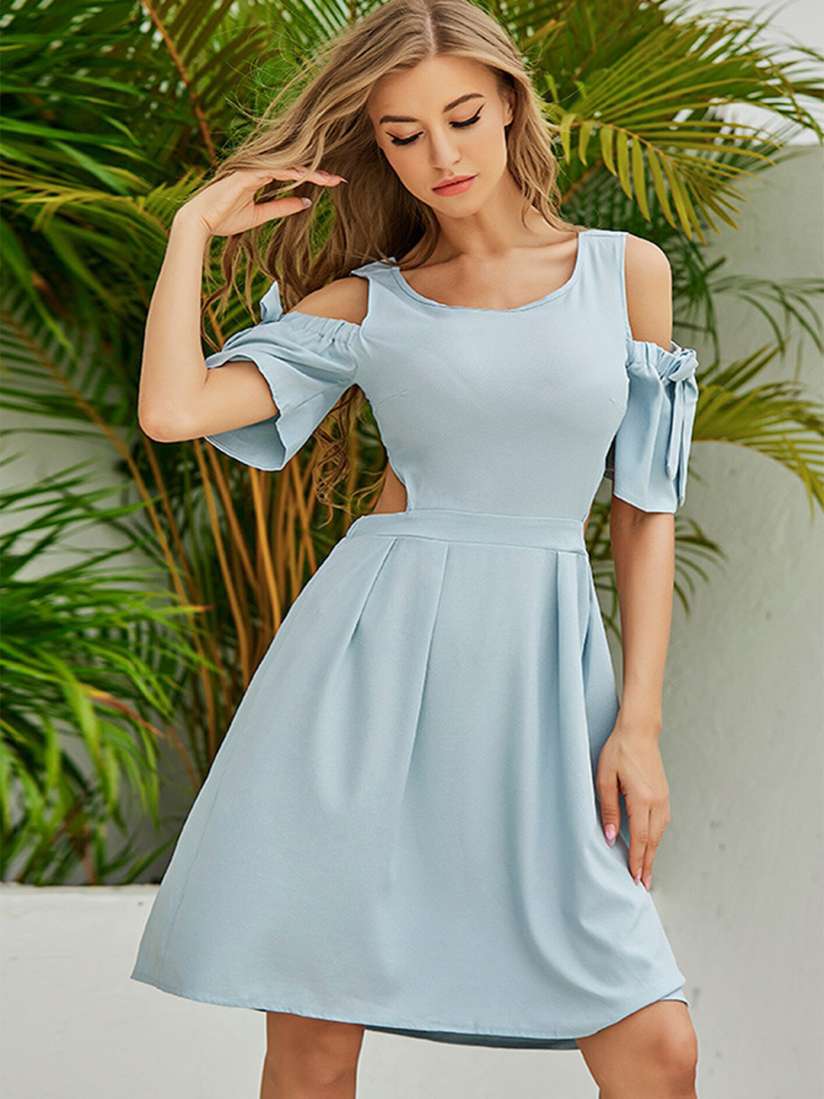 Buy LULU SKY Cold Shoulder Fit Flare Dress Dresses for Women 24880246 Myntra