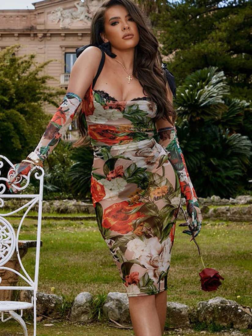 Buy LULU SKY Floral Printed Sleeveless Bodycon Dress Dresses for Women 24880498 Myntra