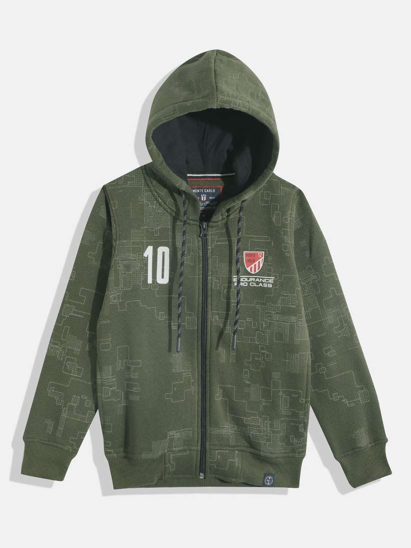 Buy Monte Carlo Boys Printed Hooded Sweatshirt Sweatshirts for