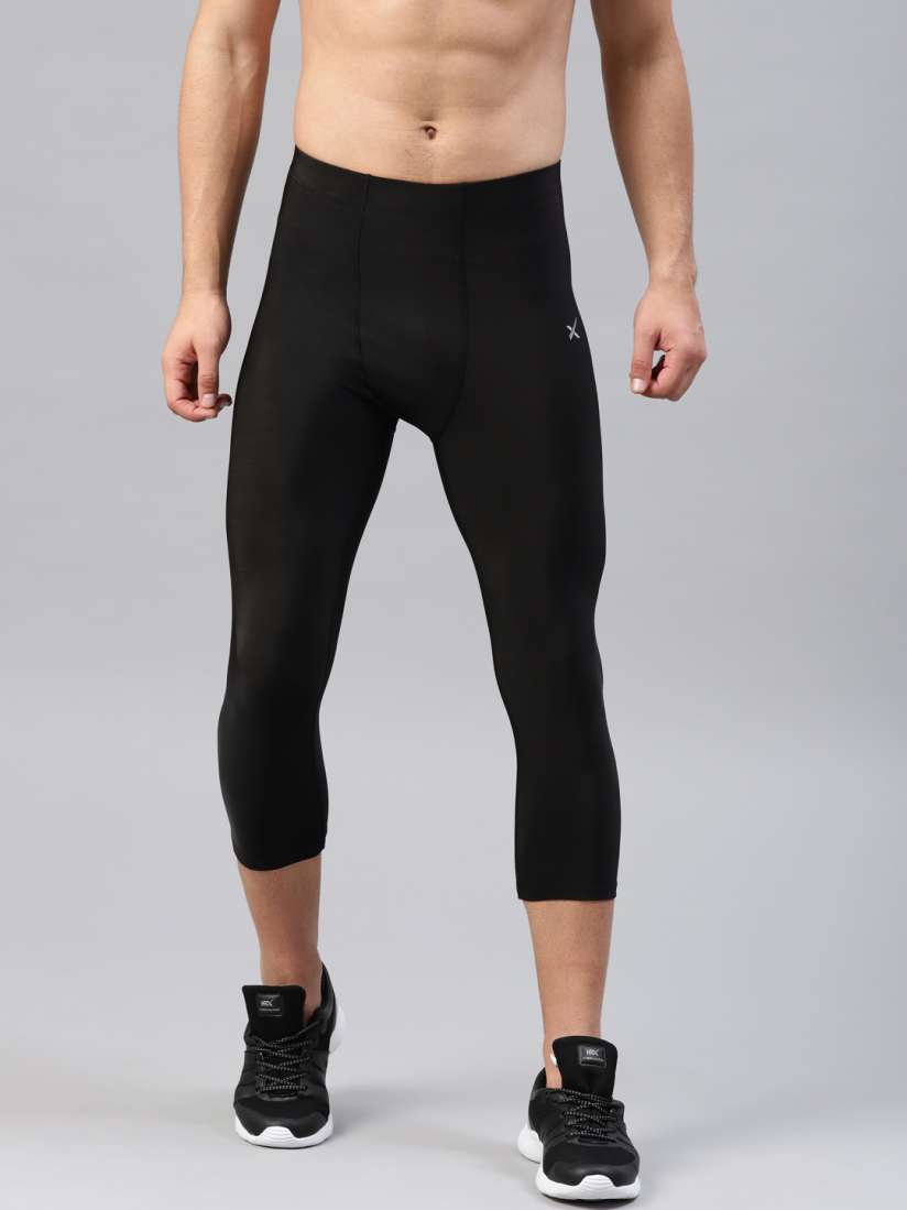 Buy HRX by Hrithik Roshan Men Black Solid Compression 3 4 Tights Tights for Men 2488721 Myntra