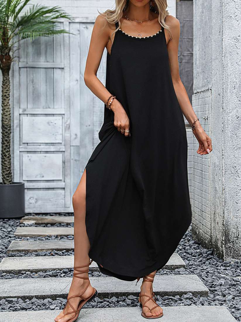 Myntra black maxi dress clearance