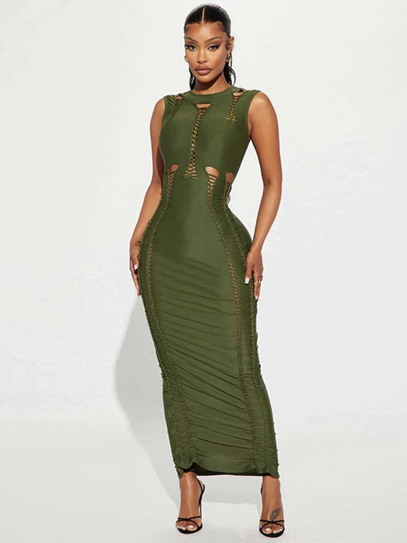Buy LULU SKY Cut Outs Detail Bodycon Maxi Dress Dresses for Women 24889620 Myntra