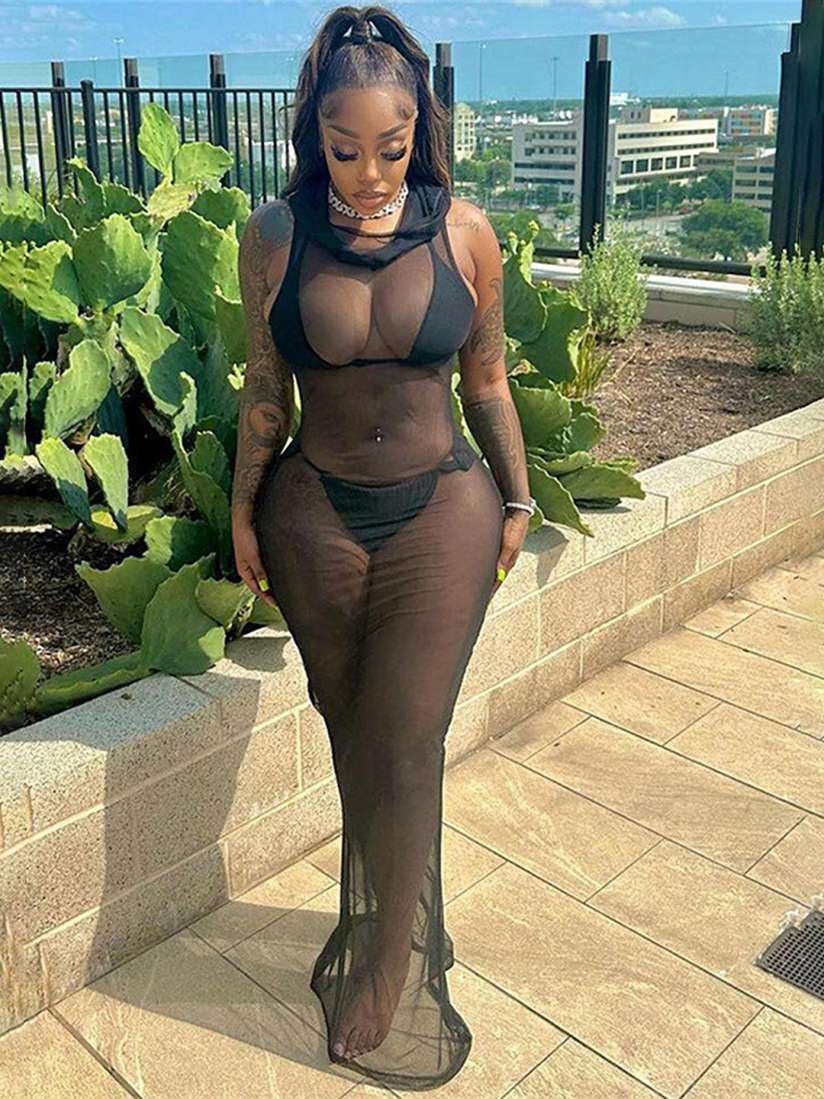 Transparent bodycon dress on sale