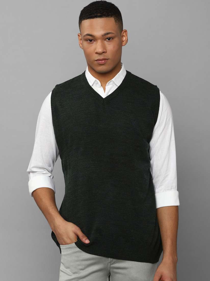 Buy Allen Solly V Neck Sleeveless Acrylic Pullover Sweater Sweaters for Men 24892084 Myntra