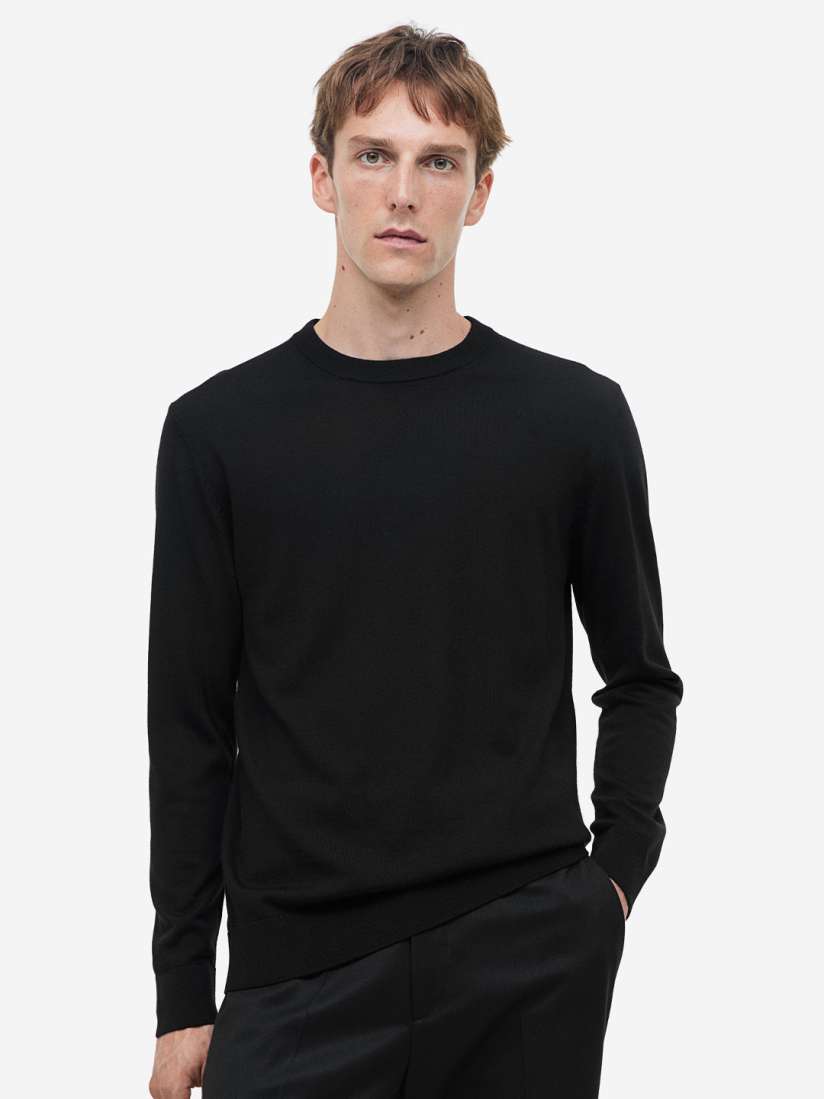 Slim fit merino wool jumper shop