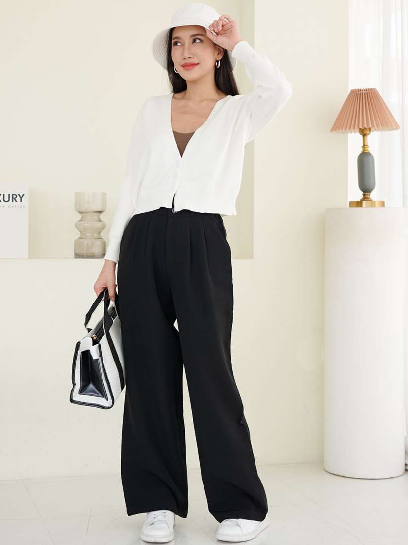 Wide leg pants myntra new arrivals