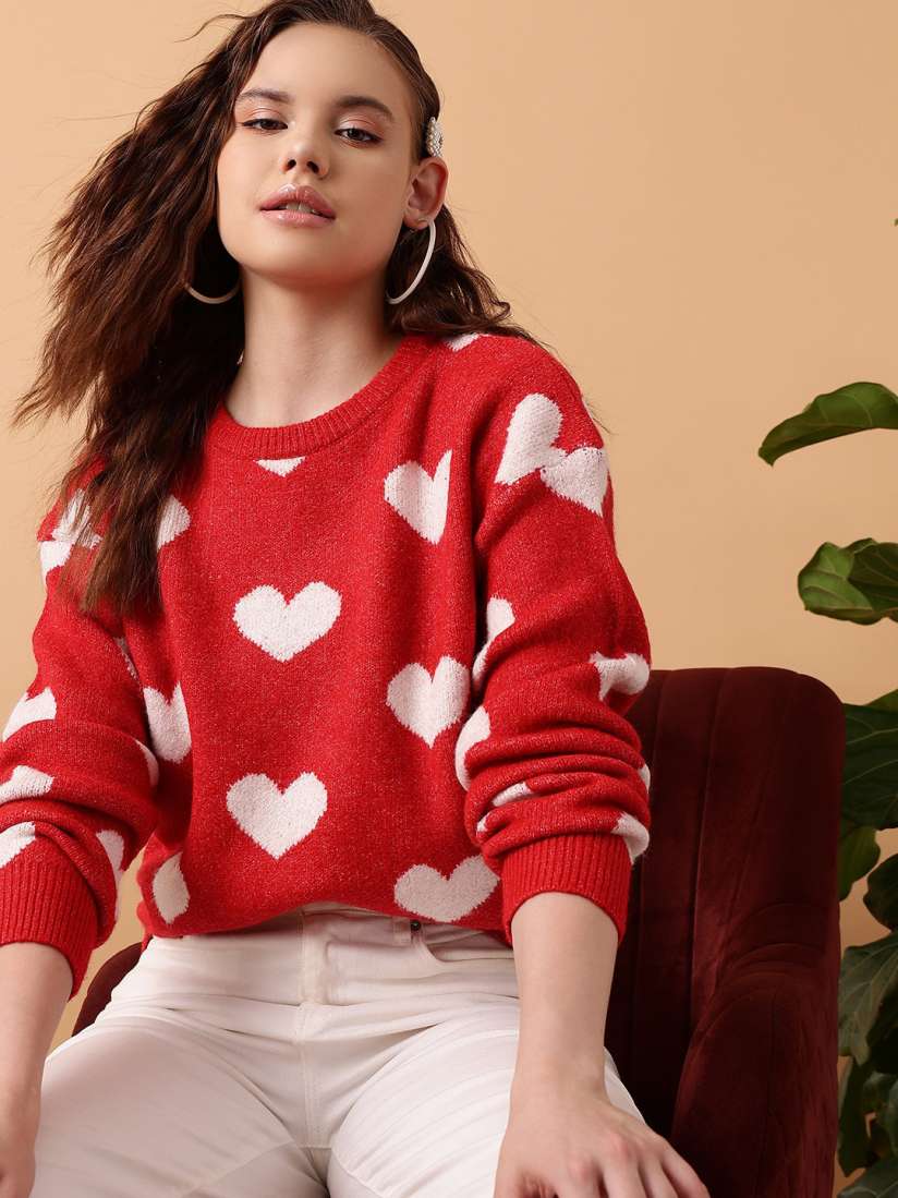Buy STREET 9 Conversational Printed Acrylic Pullover Sweater Sweaters for Women 24912556 Myntra